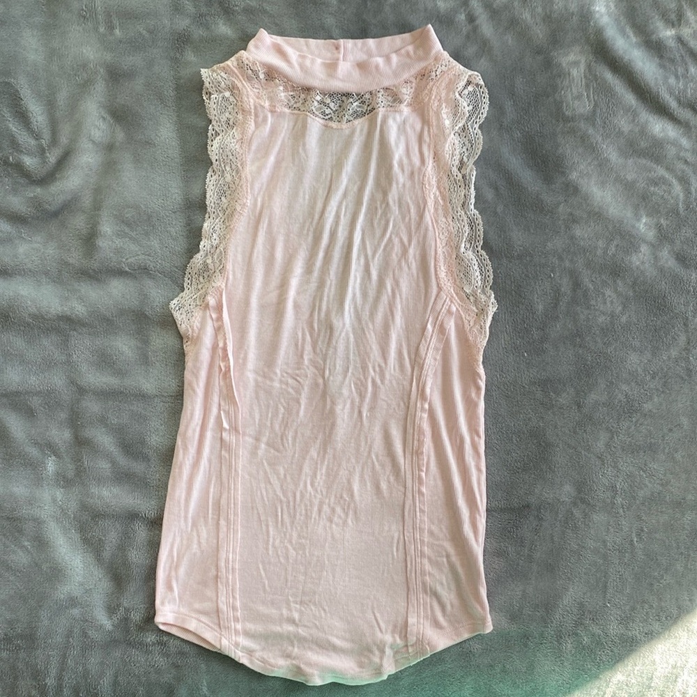 Free People Pink Sleeveless Backless Tank Top